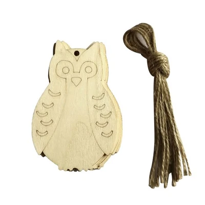 10pcs owl hölzerne Anhänger Walltür Home Party Hängende Ornament Owl Ornamente - Bild 1 von 4