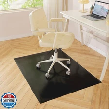 Black Office Chair Mat for Hardwood Floor, 36 x 48 Inch Computer Desk Chair M