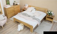Schlafzimmer MöBel Set Bett Massivholz Nachttische 2X Betten Echtes Holz 3Tlg.