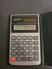 Vintage KMC 8000B Solar Power Vertical Thin Calculator Tested Working
