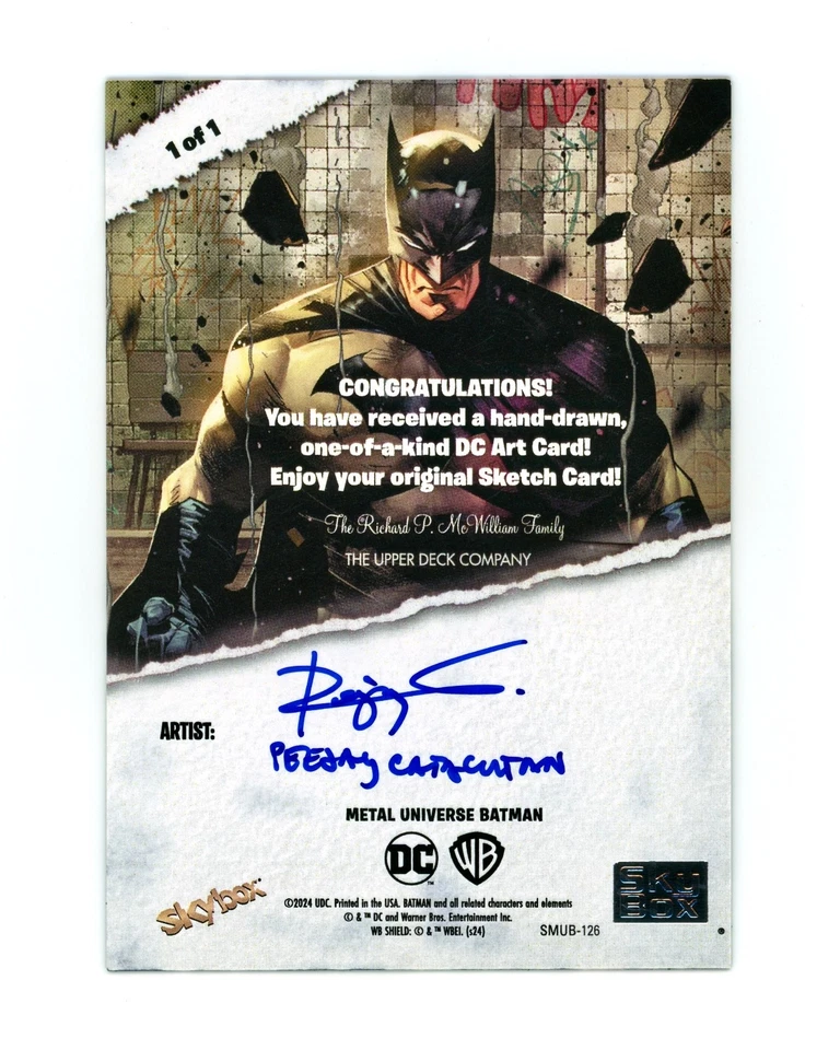 Tarjeta de boceto Peejay Catacutan Batman Beyond AP, 2025 Skybox Metal Universe Batman Foto 2 de 2