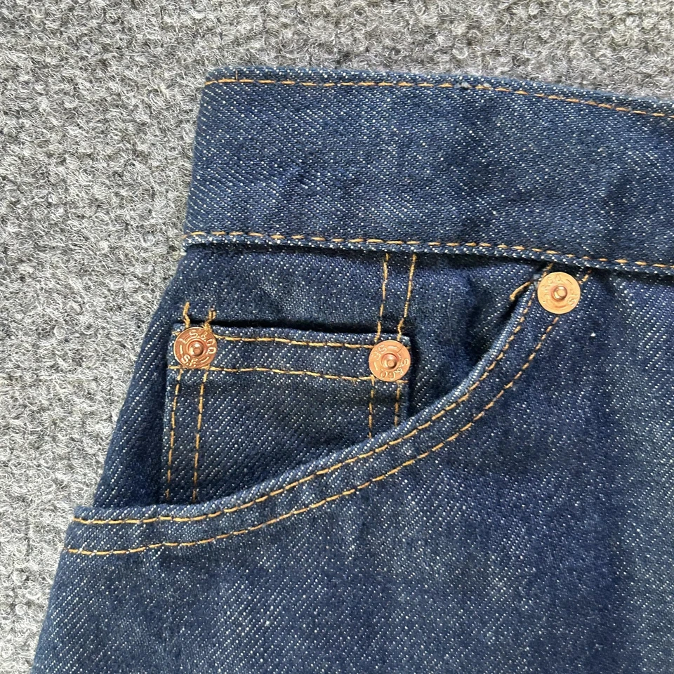 Falda Levis Denim Mujer 11 Azul Línea A Midi Naranja Pestaña Hecha en EE. UU. De Colección Foto 3 de 4