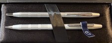 Cross Classic Century Ballpoint Pen  Pencil Set Satin Chrome New In Box