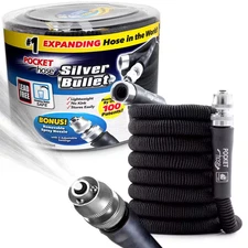 Pocket Hose Silver Bullet 50FT Expanding Garden Hose with Bonus Spray Nozzle
