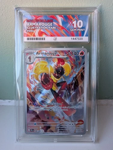 GEM MINT 10 Armarouge 086/084 Pitch Black 2026 Illustration Rare Holo - ACE