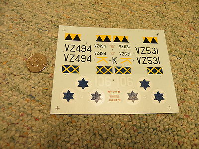 Classic Airframes decals 1/48 Kit#478 Gloster Meteor F8  Israeli Box 4  Lot 13