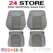 4PCS For 2011-2016 Ford F250 F350 XLT Driver & Passenger Cloth Seat Cover - Gray