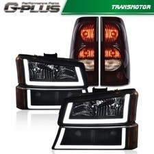 Fit For 2003-2006 Chevy Silverado 1500 2500 Led Drl Headlights Tail Lights Black