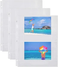 Photo Album Refill Pages 4x6 Horizontal 100 Photos 3-Ring Binder Photo 25 Pack