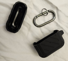 Silicon Protective Case For AirPods 3 Front LED Visible with Keychain, Black