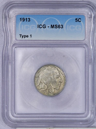 1913 Buffalo Nickel 5c ICG MS63 - Type 1