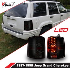 For 1997-1998 Jeep Grand Cherokee Led Tail Lights Rear Brake Lamps Smoke Pair