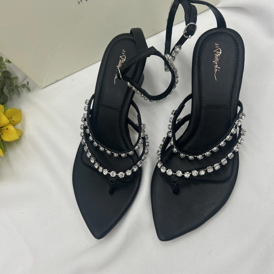 Sandalia 3.1 Phillip Lim Nueva Verona Tacón Bloque con Joyas 9.5 Nueva Foto 4 de 4