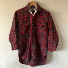 Vintage Red Pendleton Size 15 Pure Virgin Wool Long Sleeve Shirt Made in USA