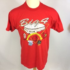 Vintage 90s Big 4 College Basketball NCAA T Shirt IU Notre Dame UK Louisville