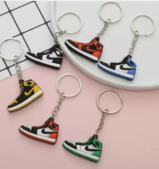 10 Nike Air Jordan 1 Multicolor Mini Sneaker 2D Keychain Keychain