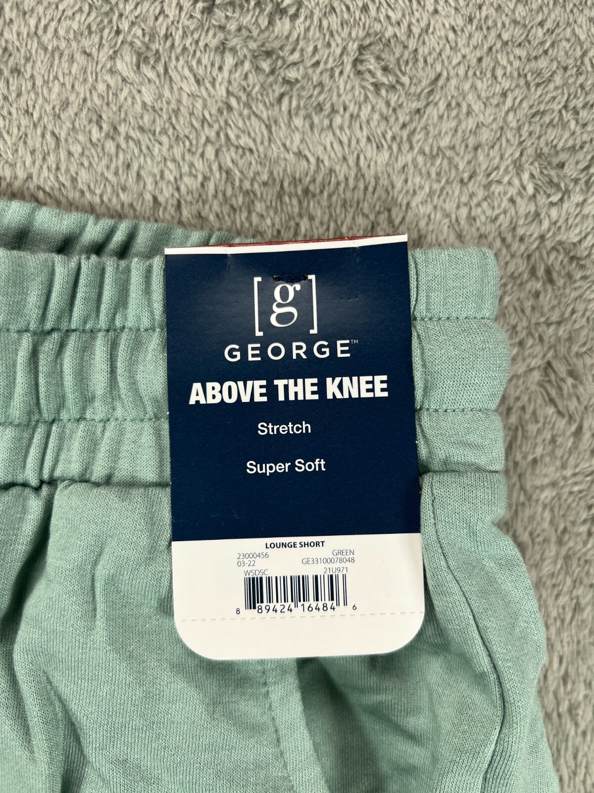 George Mens Medium Lounge Shorts Green Soft Knit NWT Pull On Drawstring 9" B