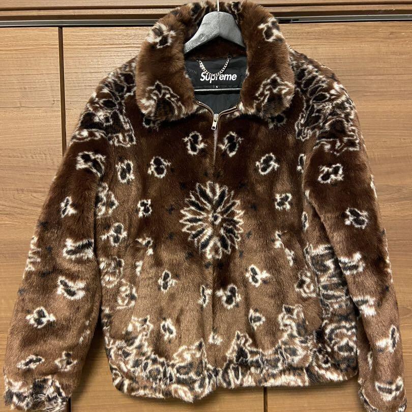 Supreme Bandana Faux Fur Bomber Jacket Brown Size S Used Supreme Bandana Faux Fur Bomber Jacket Brown Size S Used