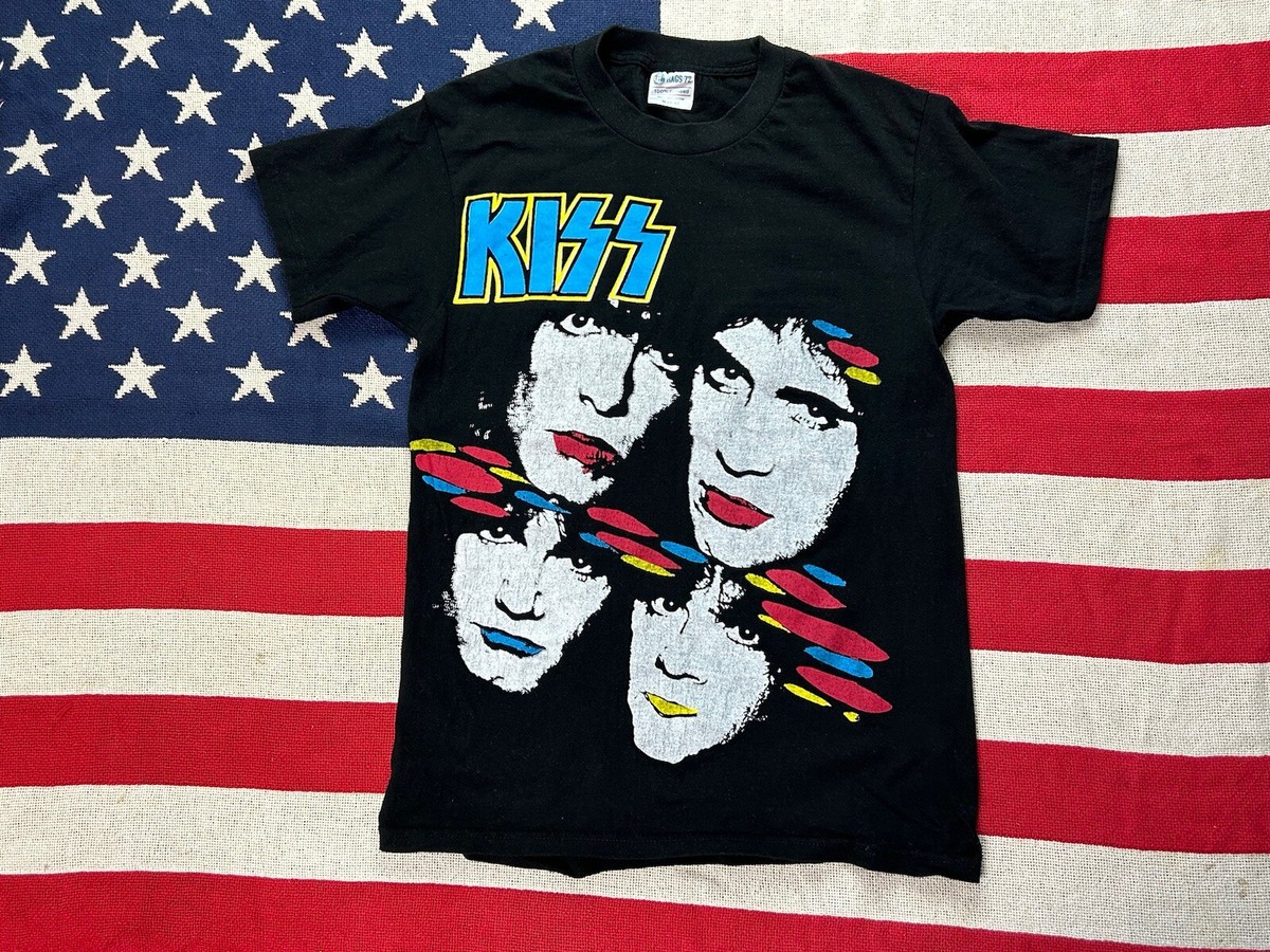 Rags 72 Kiss all over print T shirt band rock grunge S | eBay