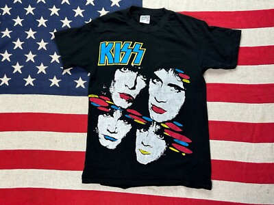 Rags 72 Kiss all over print T shirt band rock grunge S UK