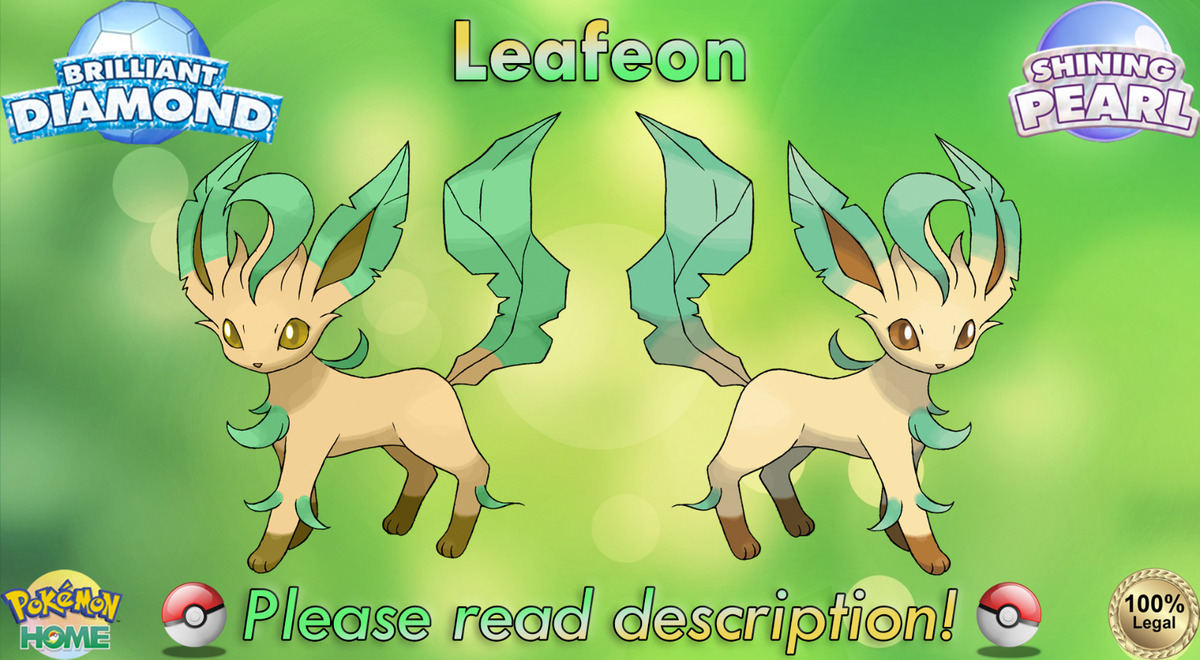 Shiny LEAFEON 6IV Pokemon Sword and Shield Brilliant Diamond