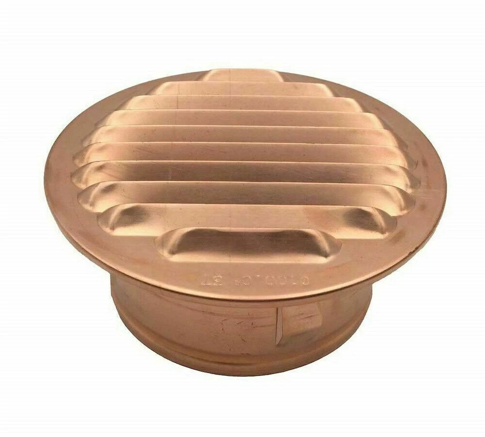 GRIGLIA AERAZIONE TONDA TUTTO RAME AD INCASSO PRESA ARIA MURO FORO VARIE MISURE - Immagine 2 di 4