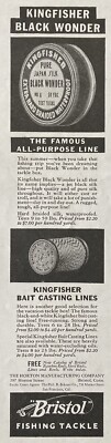 1935 AD.(XH65)~THE HORTON MFG. CO. BRISTOL, CONN. KINGFISHER BAIT CASTING LINES