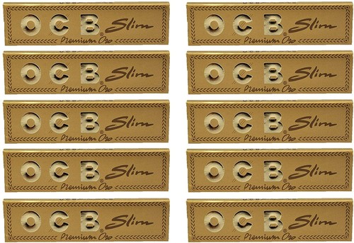 10 X PACKS OCB Premium GOLD King Size Slim Hand Rolling Papers Bundle - Picture 2 of 2