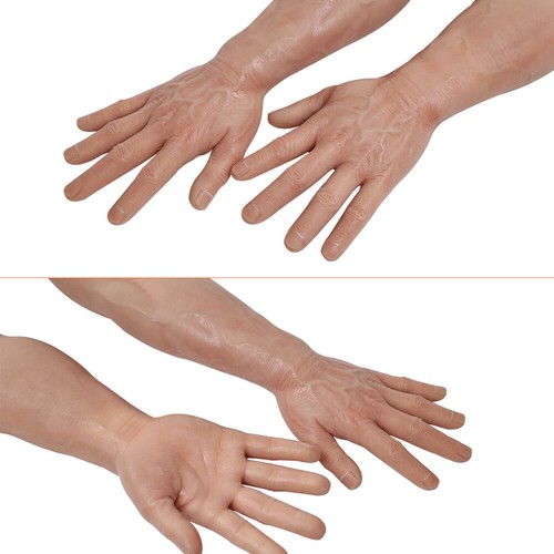 KnowU Silicone Muscle Gloves Male Hand Strong Arm Covers Cosplay Sleeves - Picture 2 of 12