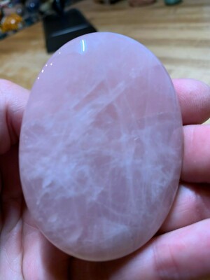 Rose Quartz Crystal Mineral Gemstone Medium Size Palm Stone Specimen 007
