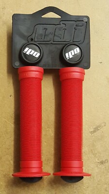 ODI Longneck ST Griffe (flanscht) BMX Mountainbike + Lenkerendstopfen NEU ROT