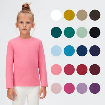 LOVETTI Kinder Basic Langarm Shirt 100 % Baumwolle Regular Longsleeve Jungen Mädchen