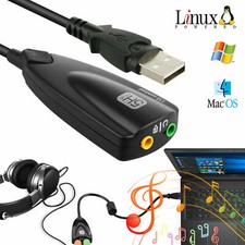 USB 2.0 External 7.1 Channel Sound Card 3.5mm Stereo Headphone Adapter Laptop PC