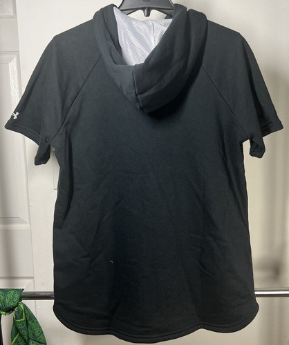 Under Armour Women's UA Short Sleeve Hoodie Black Loose Fit - L NWT - Picture 5 of 9