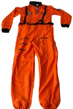 Halloween Fun Mars Expedition Costume Adult Size S/M Orange One Piece