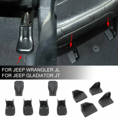 10x Front Rear Seat Screw Protector Cover For Jeep Wrangler JL JT 4Dr 18+ Black