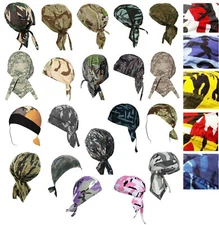 Camouflage Skull Cap Camo Doo Rag Bandana Headwrap Chemo Motorcycle Helmet Liner