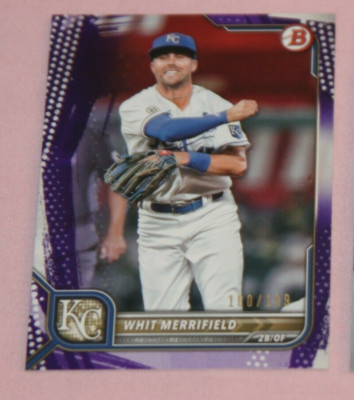 WHIT MERRIFIELD 2022 BOWMAN PURPLE 100/199 #42 KANSAS CITY ROYALS