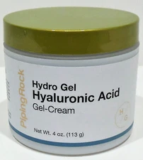 Piping Rock Hyaluronic Acid Gel Cream  ** LARGE - 4 oz (113 g) Jar