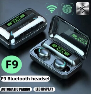 Neu F9TWS Wireless Bluetooth Kopfhörer Ohrhörer + Powerbank UK iPhone Android