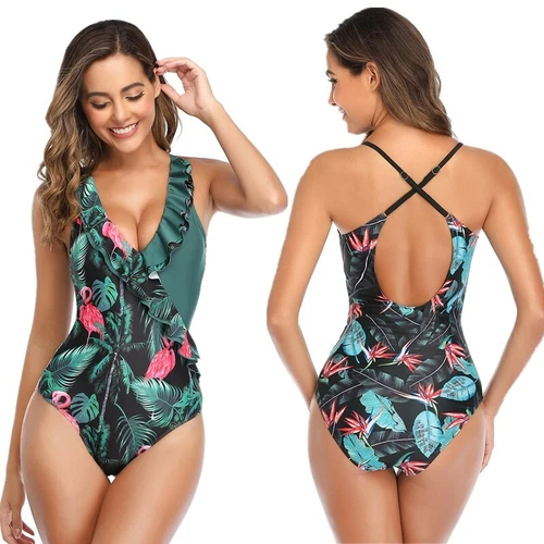 Damen Einteiler Badeanzug Bauch Kontrolle Sexy Sommer Strand Monokini Bademode US - Bild 4 von 41