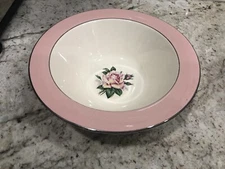 1 Vintage Homer Laughlin / Lifetime China Co  PINK ROSE 9" Serving Bowl