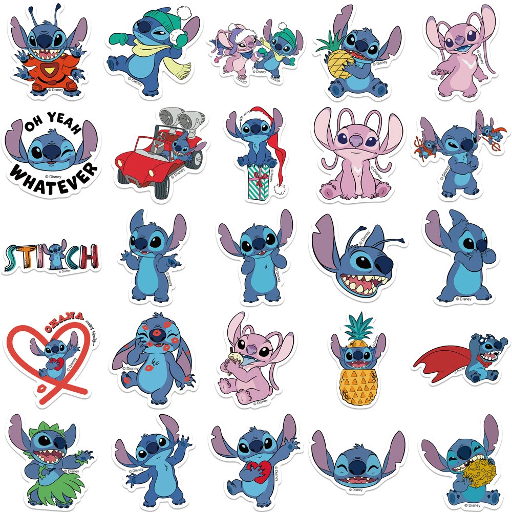 Disney Lilo and Stitch Stickers Lilo and Stitch Characters Disney Labels  Waterproof Vinyl Stickers Sticker Sheet Waterproof Labels 