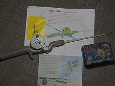 Mulinello pesca su ghiaccio ABU Record 15 Pimpelspo canna/Record 1300 vintage anni 50 combo