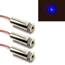 3pcs 450nm 80mW 3-5V Blue Dot Laser Diode Module 12x35mm