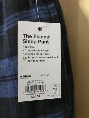 Sonoma Mens The Flannel Sleep Pant Size 1XB NWT (10-TW-353) - Picture 2 of 5