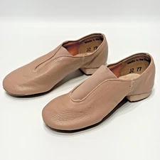So Danca JZ77 Jazz Dance Shoes Beige Leather Little Girl Size 8M