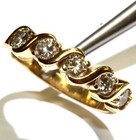 14k yellow gold 1.25ct S Bar round diamond anniversary wedding band ring 6.1g — photo 9