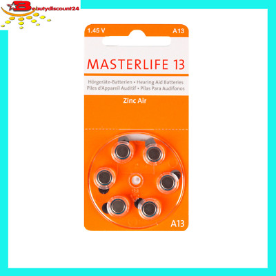 MASTERLIFE HÖRGERÄTE BATTERIEN  Typ 13 PR48 orange A13 Batterie Auswahlsortiment