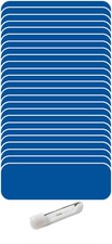 25 BLANK 1 X 3 BLUE / WHITE NAME BADGE KIT A TAGS 1/4" CORNERS PINS LABELS